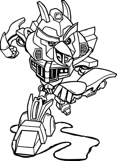 Image of the videogame angry birds. Angry Bird Transformers Bumblebee Coloring Sheet