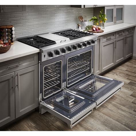 Thor Kitchen 48 In 68 Cu Ft Double Oven Natural Gas Range In Stain