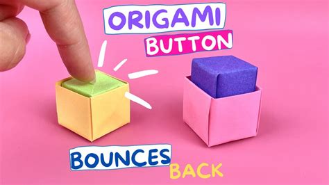 Origami Button Easy Fidget Paper Toy No Glue Youtube