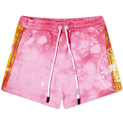 Palm Angels Mix Tie Dye College Sweat Short Fuchsia And White End Nl