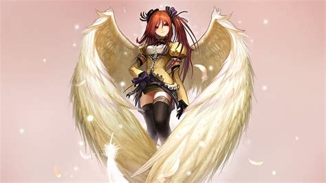 Hd Wallpaper Anime Aquarian Age Angel Wings Women Adult