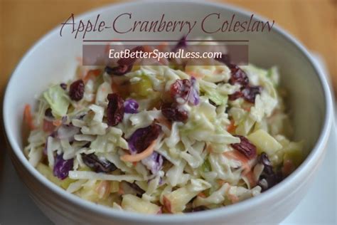 In a large bowl, combine cabbage, carrots, apple, cranberries and almonds. Apple-Cranberry Coleslaw - Eat Better Spend Less
