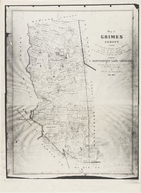 Map Of Grimes County Side 1 Of 1 The Portal To Texas History