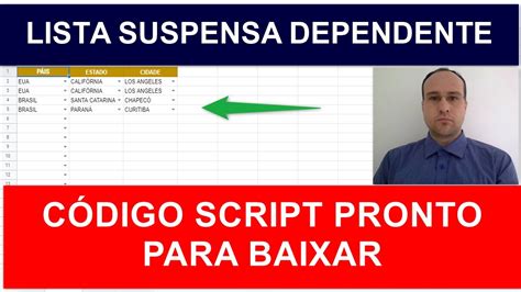 Lista Suspensa DEPENDENTE via Script no Google Planilhas DOIS NÍVEIS YouTube