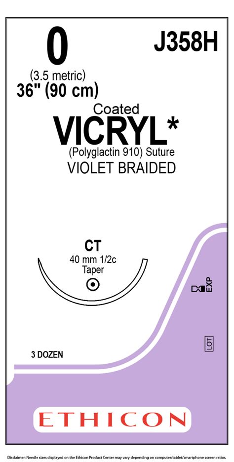 Ethicon J358h Coated Vicryl Polyglactin 910 Suture