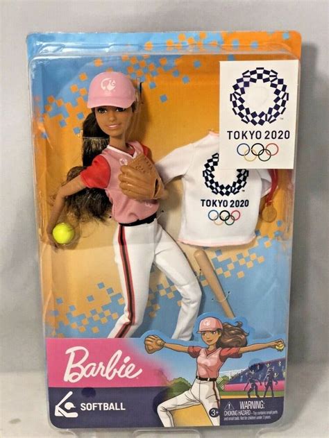 Barbie Tokyo 2020 Olympics Games Softball Doll Gold Medal Latina Nrfb