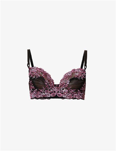 Wacoal Embrace Floral Lace Underwired Stretch Woven Bra Lyst