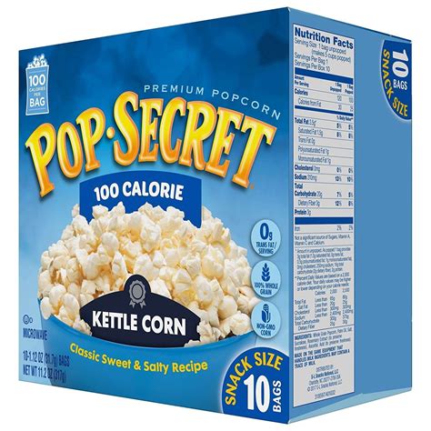 Pop Secret Snack Size 100 Calorie Kettle Corn Microwavable Popcorn 10