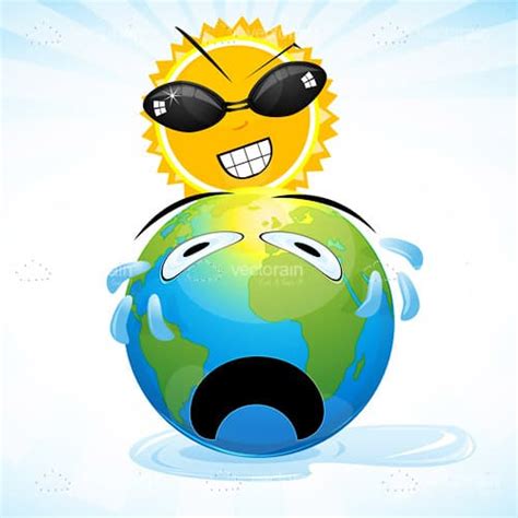 Evil Sun And Crying Earth Cartoon Vectorjunky Free Vectors Icons