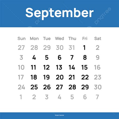 Gambar Desain Sederhana Kalender September 2023 Biru Kalender 2023