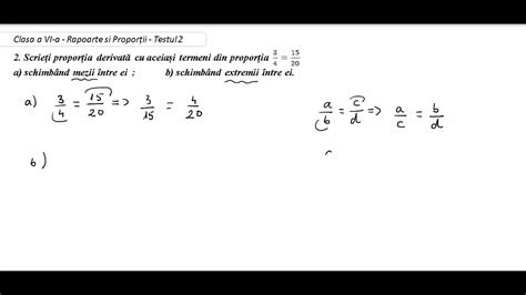 Clasa A Vi A Testul 2 Rapoarte Si Proporții 2 Proportii