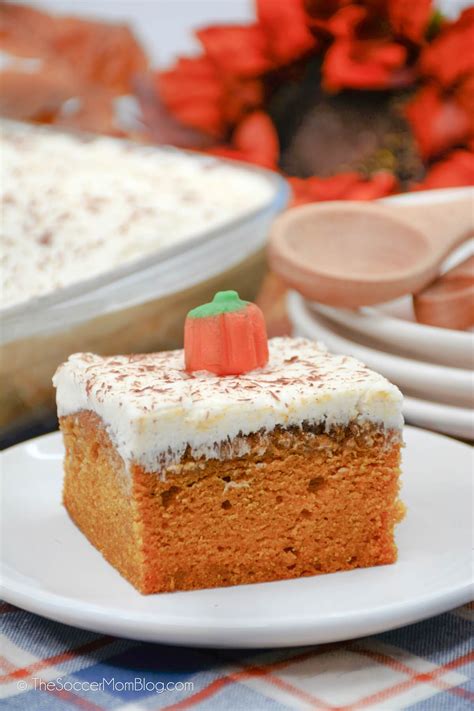 Pumpkin Sheet Cake With Cream Cheese Frosting The Soccer Mom Blog