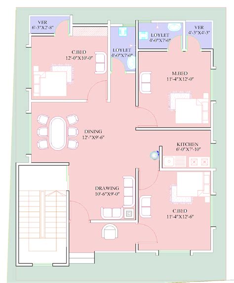 Single unit Duplex House Design Autocad File | Basic rules for design