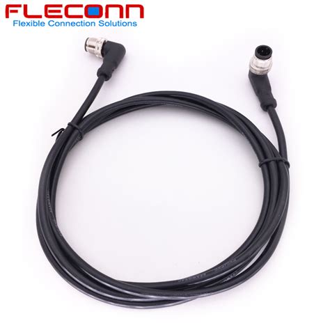M8 3 4 5 Pin 90 Degree Right Angle Male To Male Connector Cable Cordset