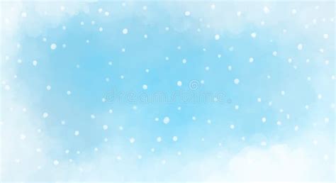 Winter Blue Light Christmas Background With Snowfall Stock Illustration