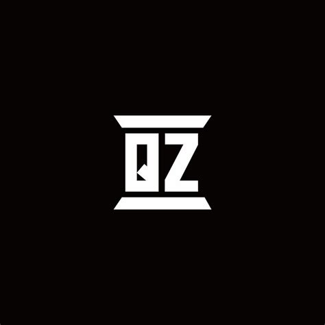 Qz Logo Monogram With Pillar Shape Designs Template 2963081 Vector Art