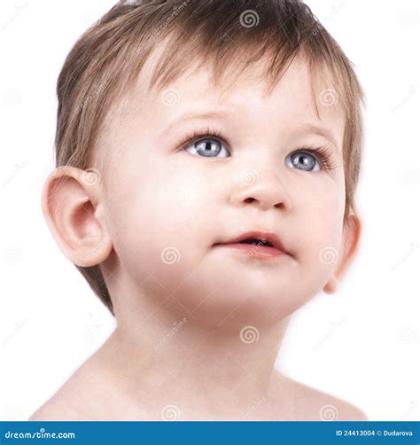 Close Up Portrait Of Cute Little Boy Stock Photo Image Of Open