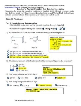 Unit 5 big ideas warming up to decimals. Grade 6 Math Makes Sense (2006) Unit 5 and Unit 6 ...