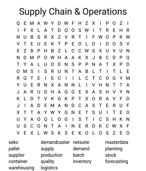 Supply Chain And Operations Word Search Wordmint