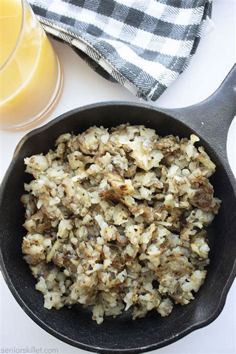 Add shredded cabbage with salt, garlic and black pepper. Shredded Hash Browns - seniorskillet.com