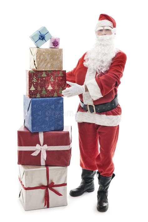 Santa Claus Op Uitstekende Autoped Stock Afbeelding Afbeelding Bestaande Uit Retro Baard