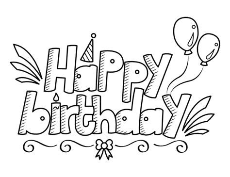 Happy Birthday Bubble Letters Coloring Pages Sketch Coloring Page