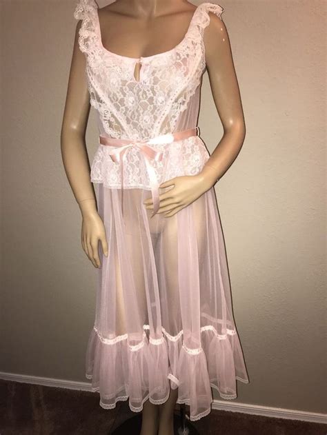 pin on vintage fluffy chiffon nightgowns and lingerie