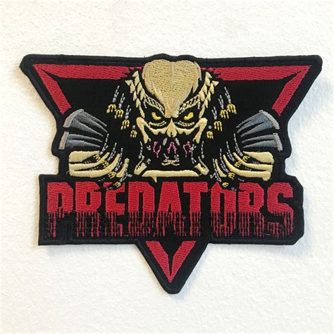 Alien Vs Predators Badge Iron On Sew On Embroidered Patch Etsy