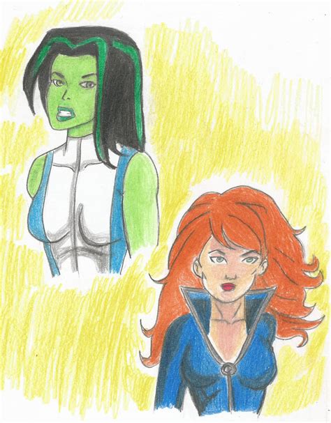 She Hulk Black Widow Anim Fan Art By Aqua71 On Deviantart