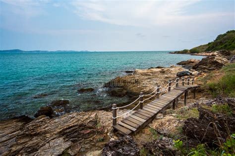 Wood Bridge In To The Sea Stock Photo Image Of Vacation 245843790