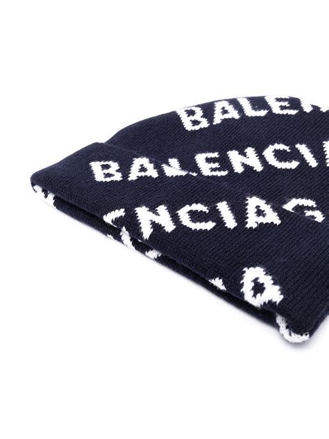 Balenciaga Allover Logo Knitted Beanie Farfetch