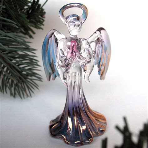 Angel Figurine Hand Blown Glass Christmas Tree Ornament