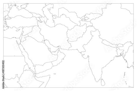 Blank Political Map Of The Middle East Map Vector