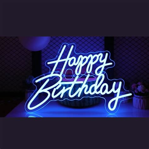 Happy Birthday Sign Custom Neon Signhappy Birthday Banner Etsy