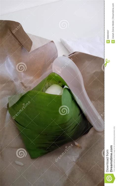 Nasi Lemak Wrapped In Banana Leaf Stock Image Image Of Banana Rice