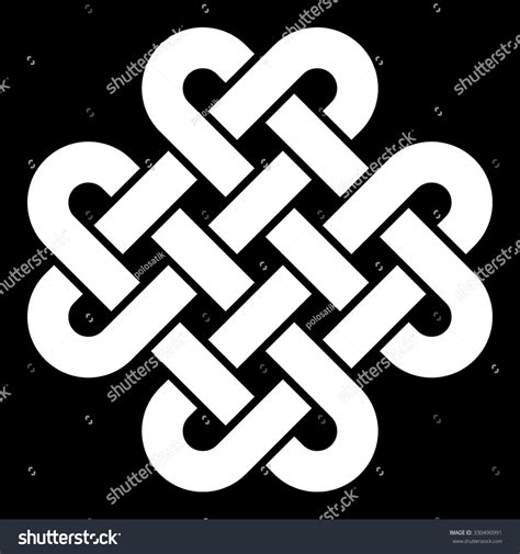 Celtic Knot Vector Illustration Black White Stock Vector