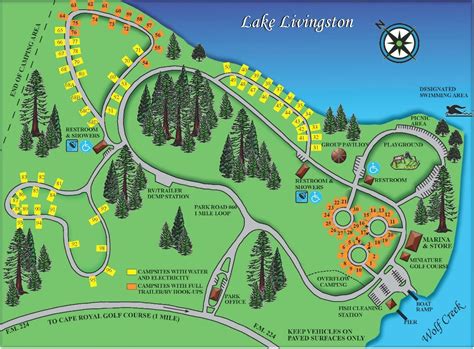 Wolf Creek Park Map Lake Livingston Coldspring Tx Rving And