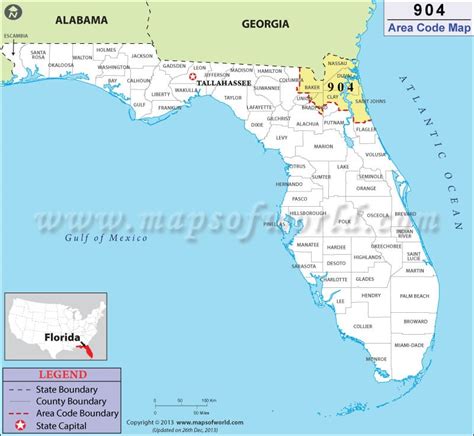 904 Area Code Map Where Is 904 Area Code In Florida