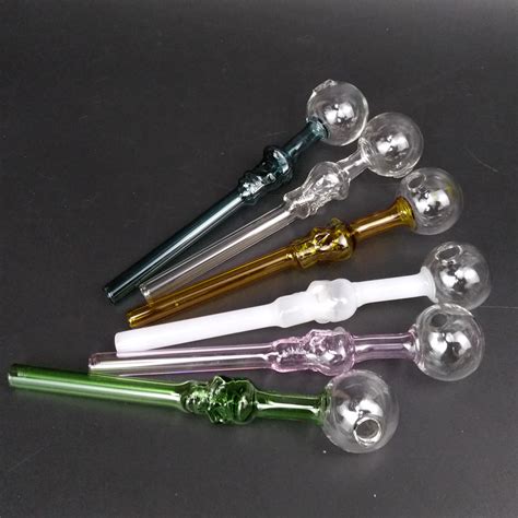 2020 Glass Oil Burner Pipe Skull Oil Burners Glass Pipes Pyrex Pipe Smoking Hand Pipe Colored