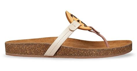Tory Burch Leather Miller Cloud Colorblock Thong Sandals In Natural Lyst