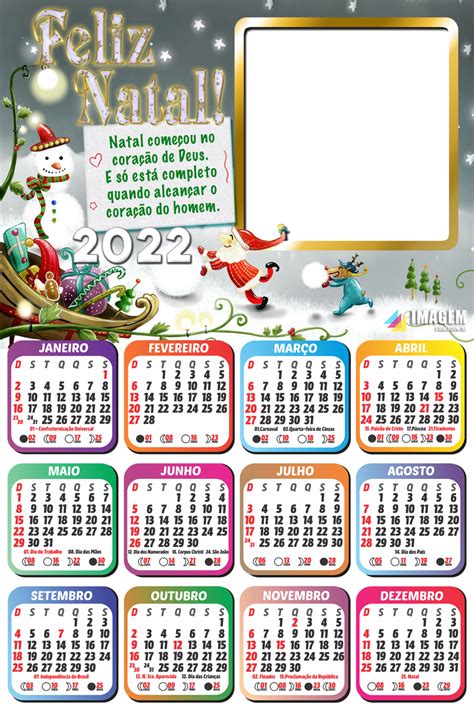 Calendário 2022 Natal Começou No Coração De Deus Colar Foto Moldura Png