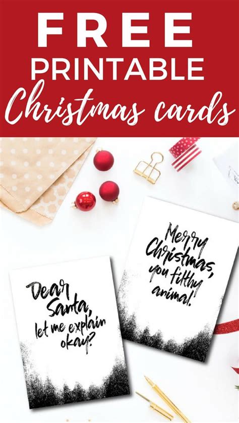 Printable Christmas Cards Free With Message For People Away

