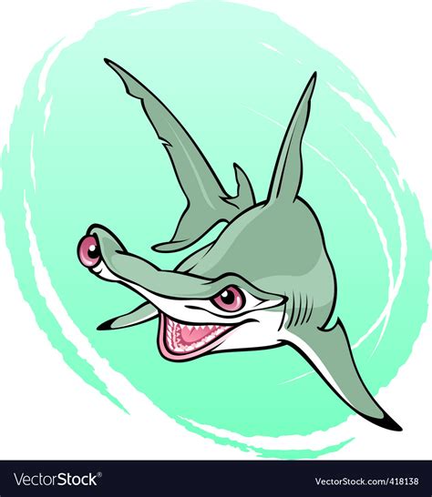 Crazy Hammerhead Shark Royalty Free Vector Image