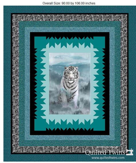 White Tiger Panel Quilt — Quilted Twins