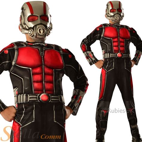Boys Deluxe Ant Man Superhero Halloween Fancy Dress Costume Child Kids