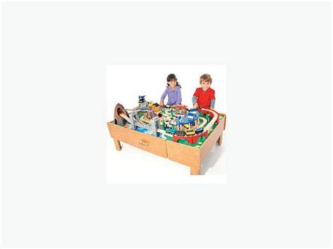 Imaginarium Classic Train Table With Roundhouse Wooden Train Set