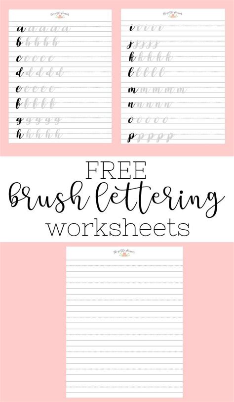 Free Brush Lettering Worksheets Hand Lettering For Beginners Hand