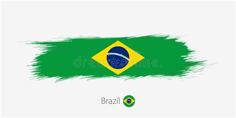 Flag Of Brazil Grunge Abstract Brush Stroke On Gray Background Stock Vector Illustration Of