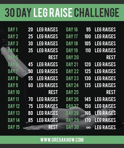 30 Day Leg Raise Challenge Printable Calendar 2024 Calendar Printable