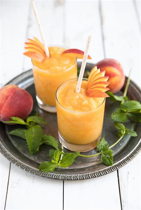 Frozen Peach Wine Slushies Recipe The Forked Spoon